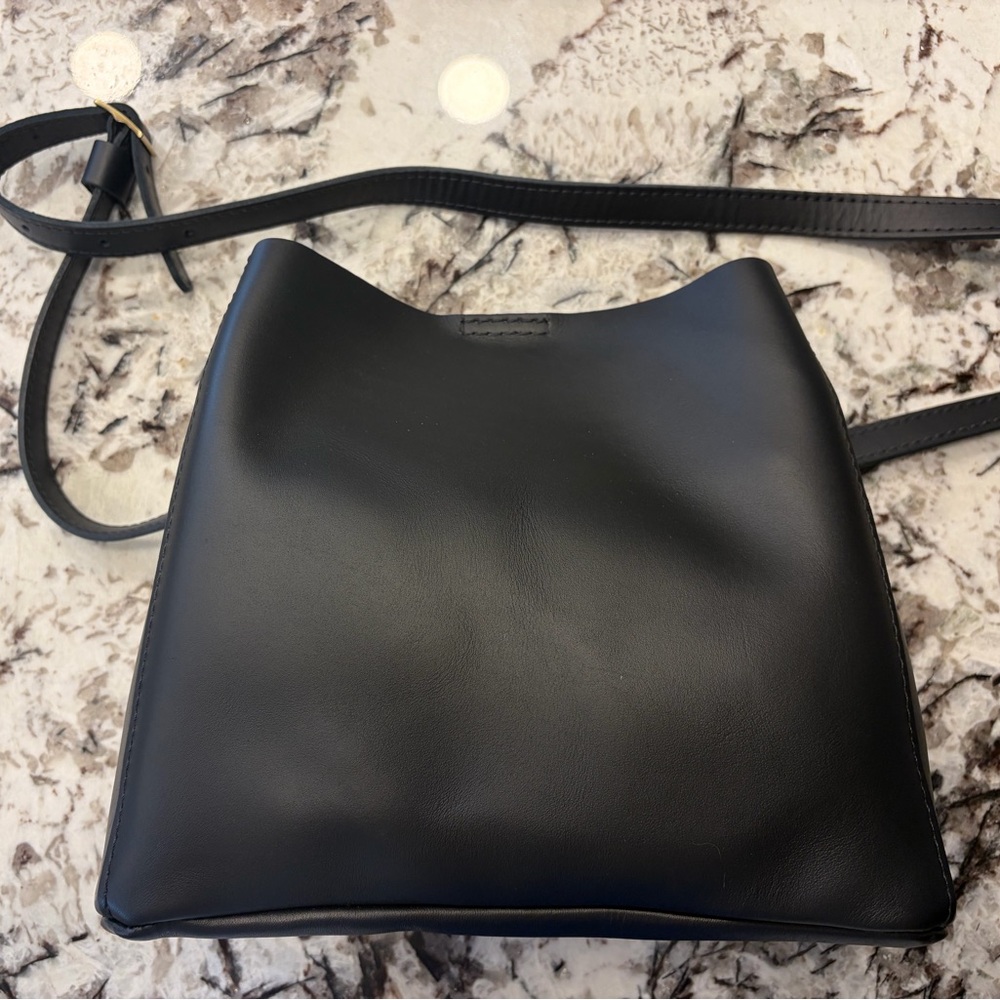 Portland Leather Black Butterfly Bucket Bag